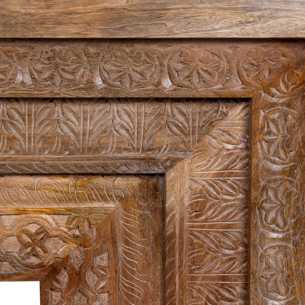 Ensti Wooden Carved Rustic Console Foyer Table