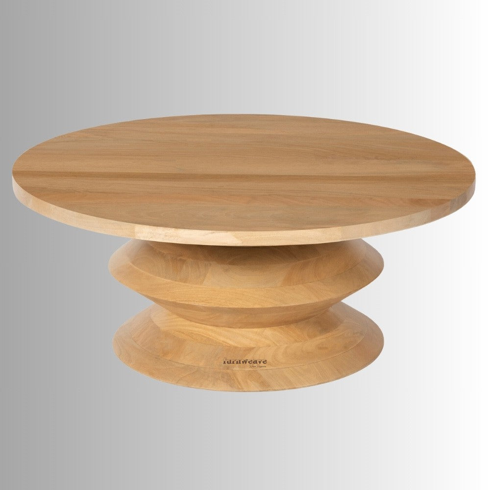 Krebi Wooden Round Coffee Table (Natural)