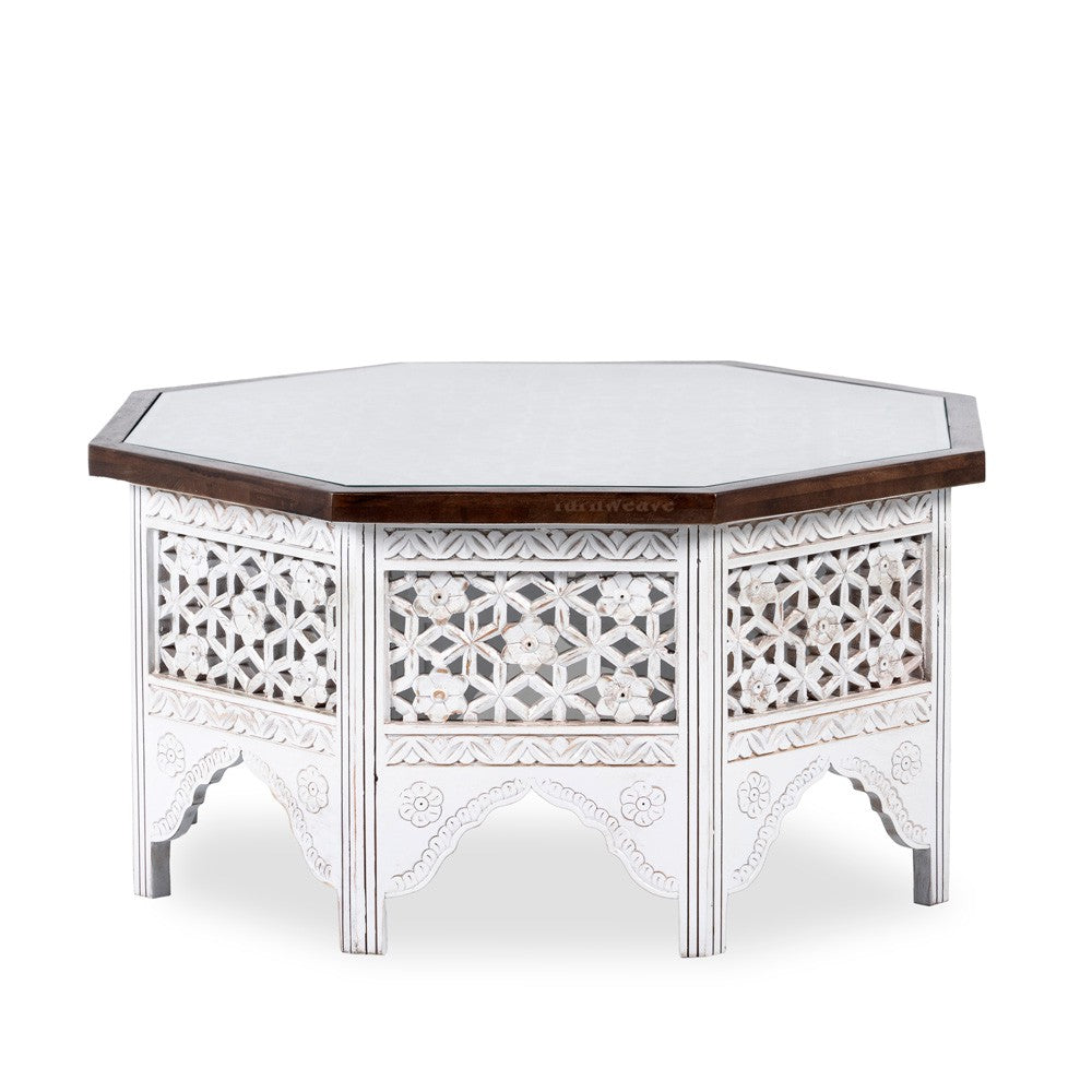 Loom Solid Wood Coffee Table (White Distress)