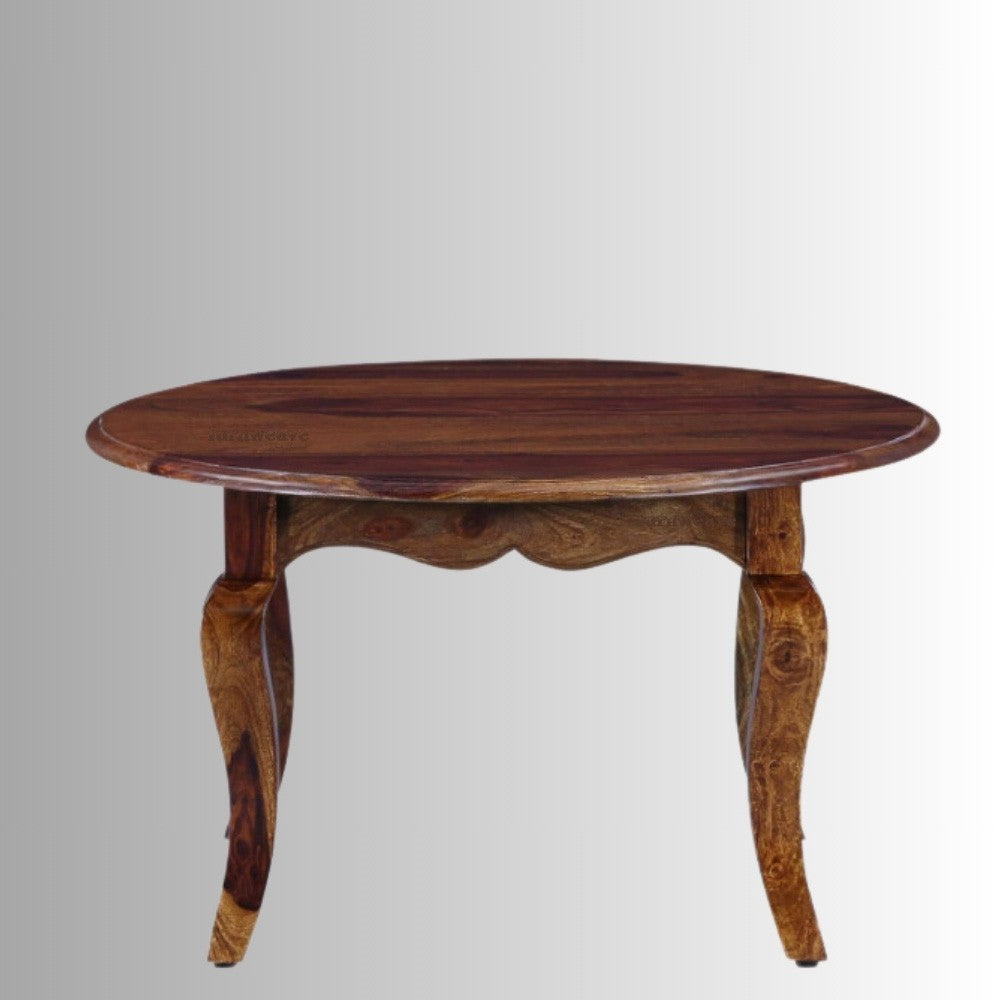 Ukemp Wooden Round Coffee Table (Brown)