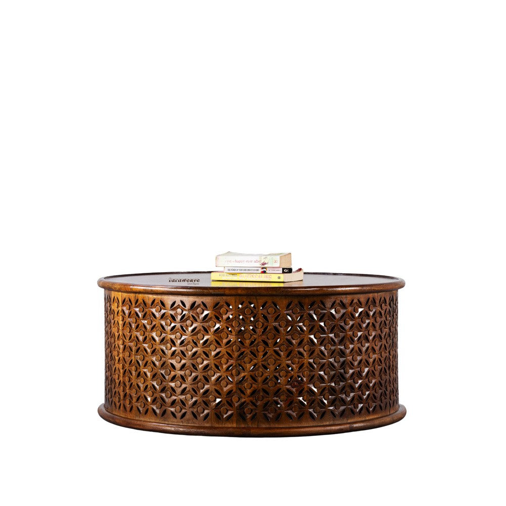 Upia Wooden Round Coffee Table (Honey)