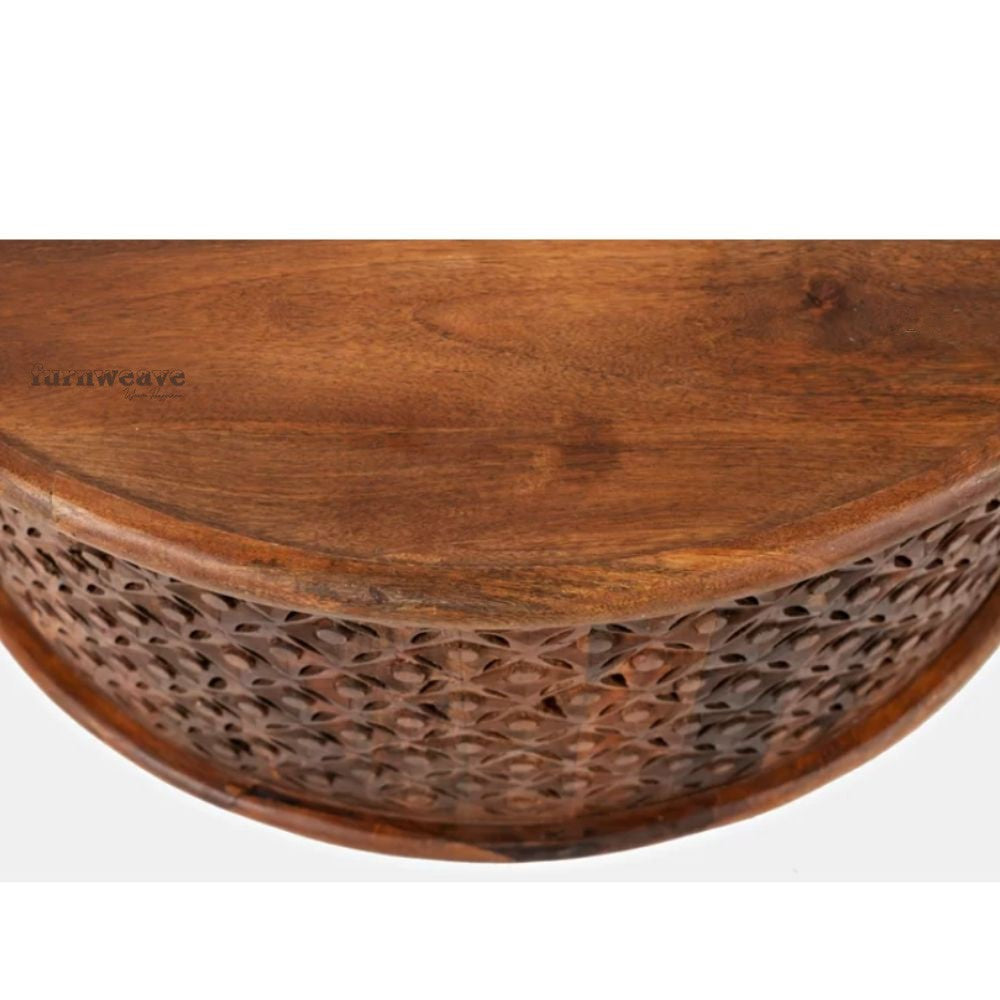 Upia Wooden Round Coffee Table (Honey)