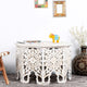 Omia Wooden Carved Coffee Table (White Distress)