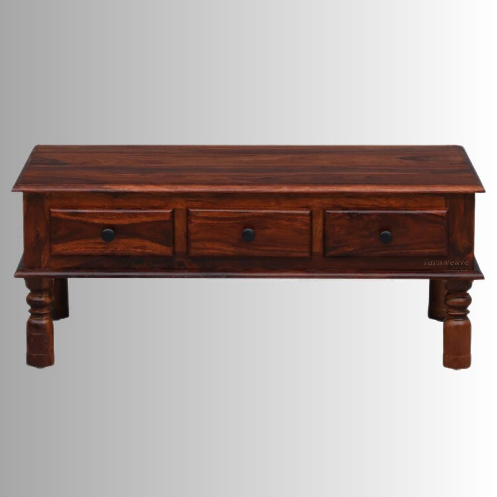 Sidhea Wooden Coffee Table with Drawers (Teak)