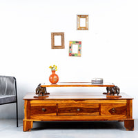 Avel Wooden Large Coffee Table in Sheesham Wood (Honey)