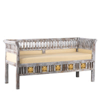 Kikasa Wooden Three Seater Sofa Diwan (Grey Distress)