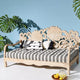 Lotus Wooden Carved Diwan Bed | Buy Wooden Carved Furniture | Buy Wooden Diwan Bed Online | Solid Wood Furniture | Furnweave