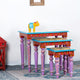 Gulmohar Wooden Handpainted Tables (Set of Three)