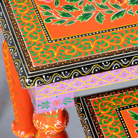 Gulmohar Wooden Handpainted Tables Set of Three ( Handpainted 2 )