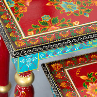 Gulmohar Wooden Handpainted Tables Set of Three ( Handpainted 3 )