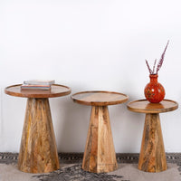 Mas Wooden Nesting Table Set of Three Side Tables