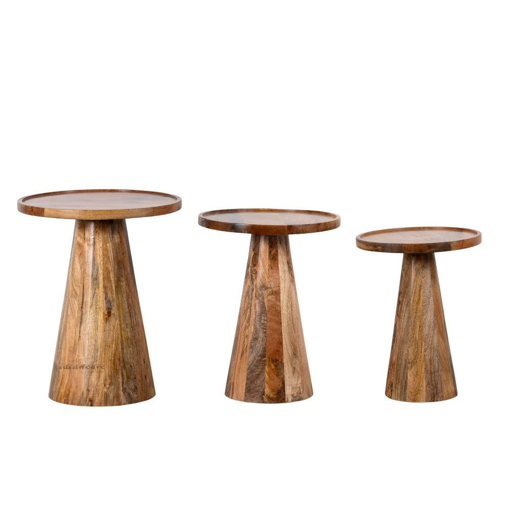 Mas Wooden Nesting Table Set of Three Side Tables