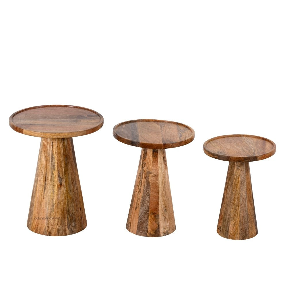 Mas Wooden Nesting Table Set of Three Side Tables