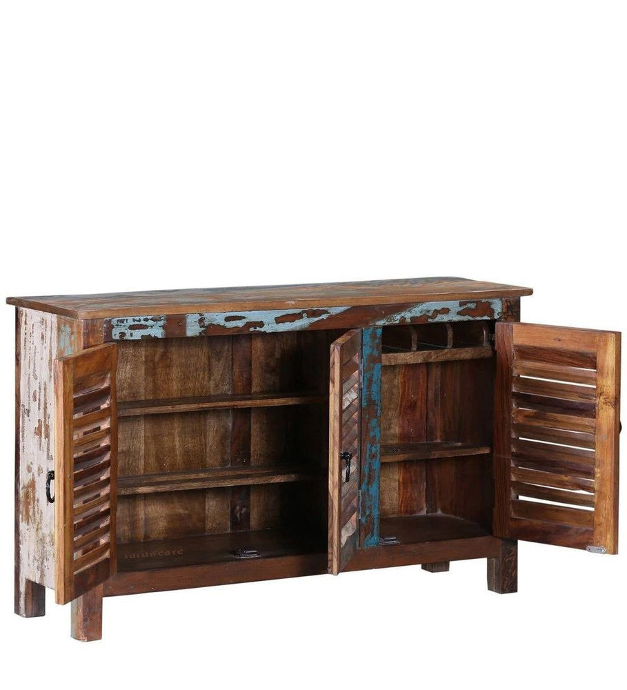 Oketa Wooden Reclaimed Finish Shoe Cabinet (Reclaimed)