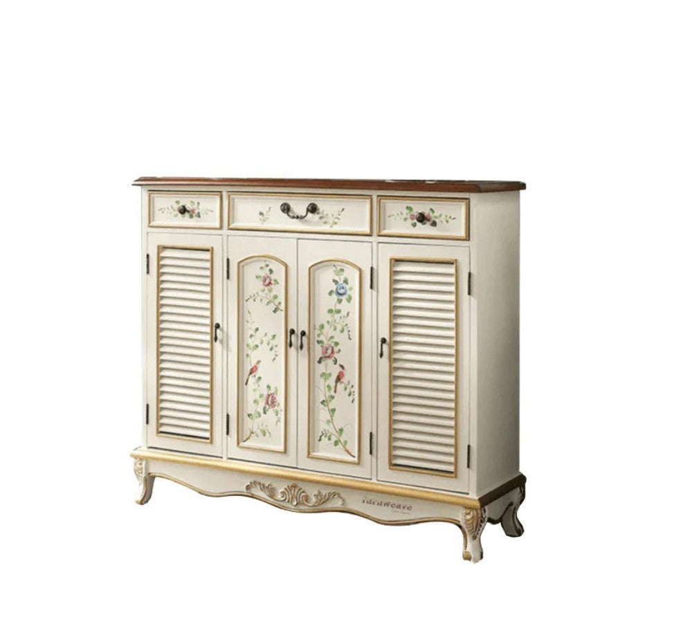 Femia Wooden Handpainted Shoe Cabinet (Handpainted)