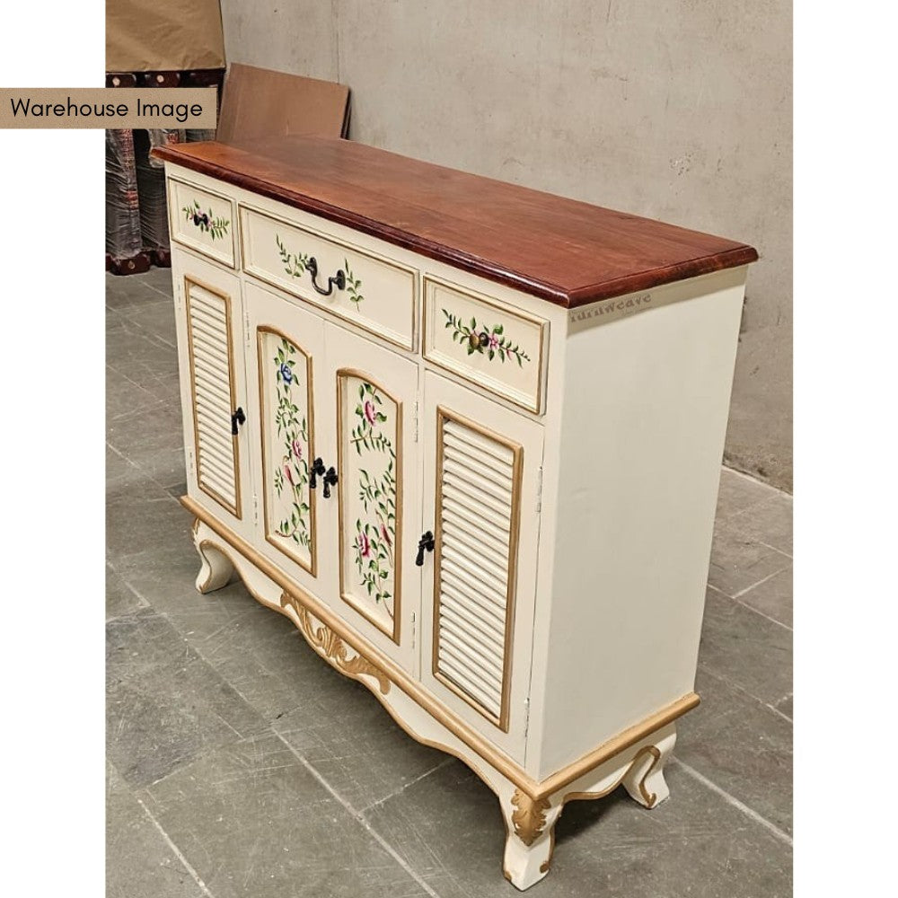 Femia Wooden Handpainted Shoe Cabinet (Handpainted)