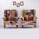 Rajdhani Wooden Mix Patchwork Sofa | Buy Wooden Sofas Online | Buy Wooden Seating Furniture | Solid Wood Seating Furniture | Furnweave