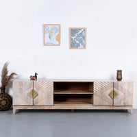 Eisth Wooden TV Cabinet Unit (Natural Brown)