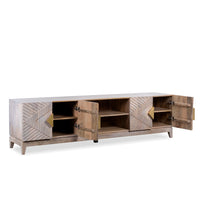 Eisth Wooden TV Cabinet Unit (Natural Brown)