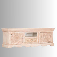 Uni Wooden Carved TVC Entertainment Unit (Cream Distress)