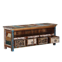 Recla Wooden Antique Rustic Tv Cabinet with Drawers