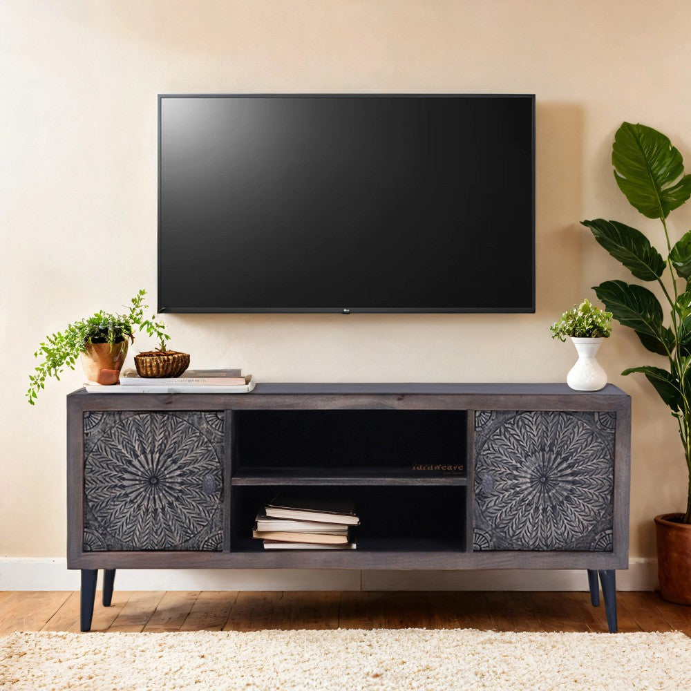 Wikte Wooden Carved Tv Cabinet | Buy Cabinet Sideboard Online in India | Buy Wooden TV Cabinet Online in India | Buy TV Cabinets Online in India | Furnweave