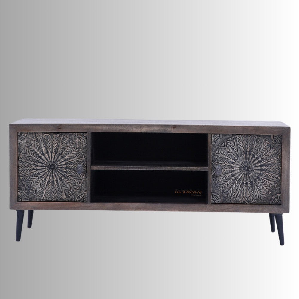 Wikte Wooden Carved Tv Cabinet