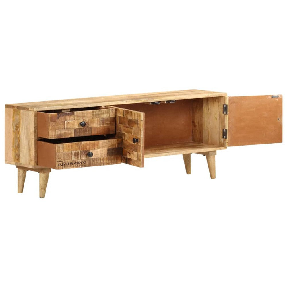 July Wooden Antique Rough TV Cabinet (Natural)