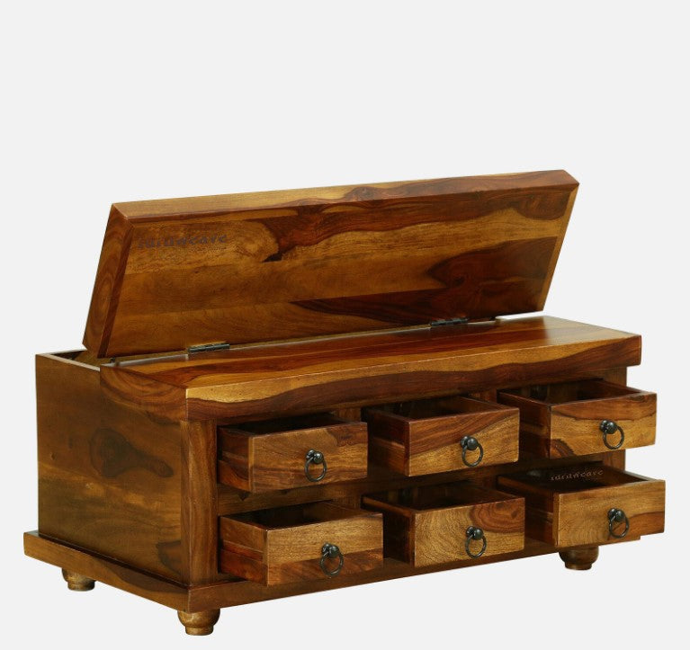 Sever Wooden Trunk with Drawers