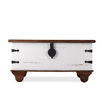 Boran Wooden Centre Table with Storage (White Distress)