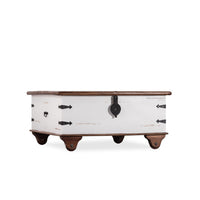 Boran Wooden Centre Table with Storage (White Distress)