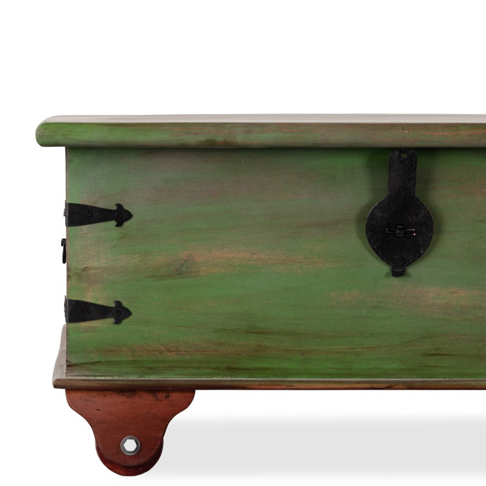 Boran Wooden Centre Table with Storage (Green Distress)