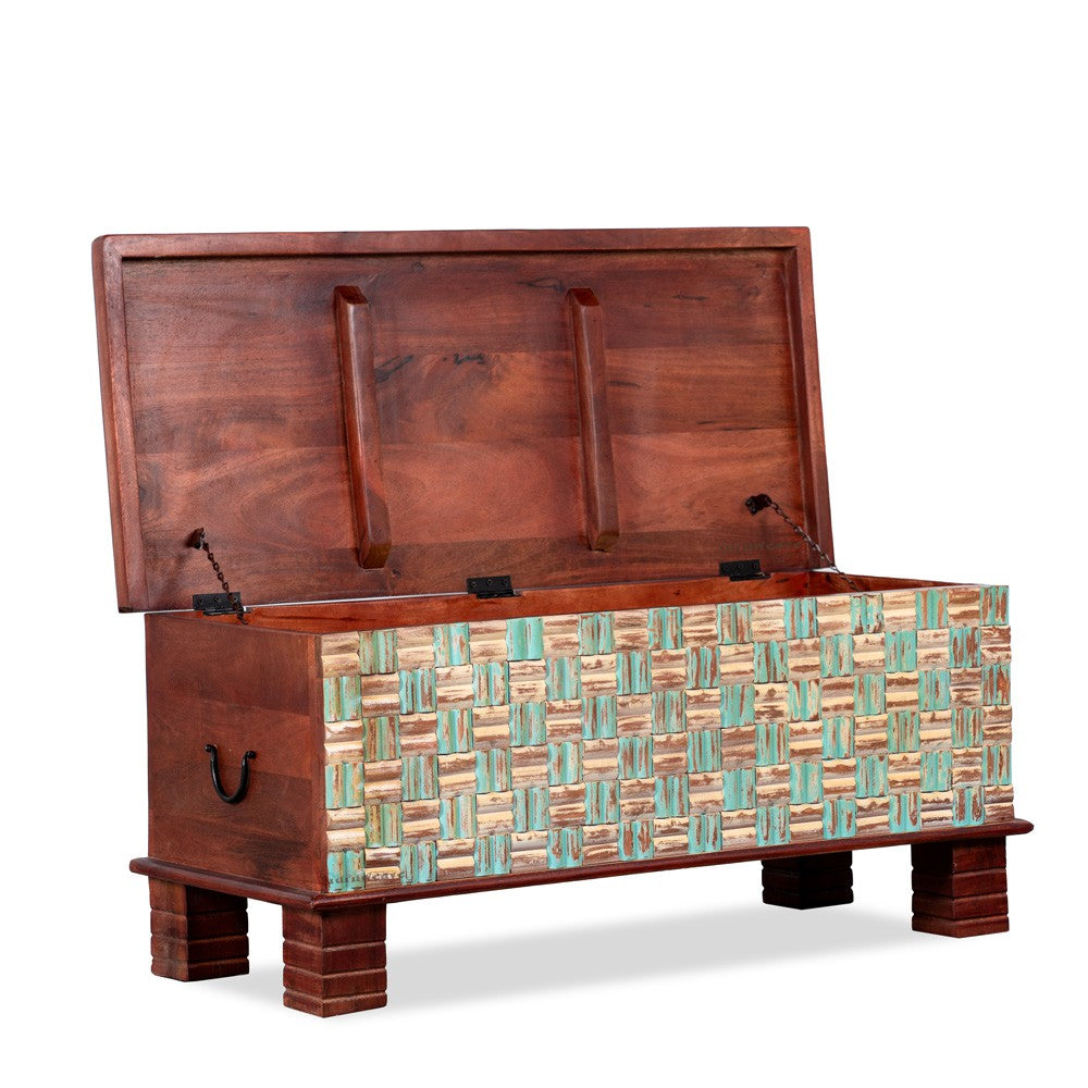 Nivari Wooden Trunk cum coffee Table (Mahagony)