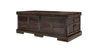 Kerim Solid Wood Coffee Table with Trunk Storage (Walnut)