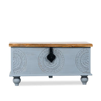 Rafi Wooden Storage Trunk cum Coffee Table (Grey Distress)