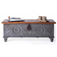 Dinea Wooden Centre Table Trunk (Grey)