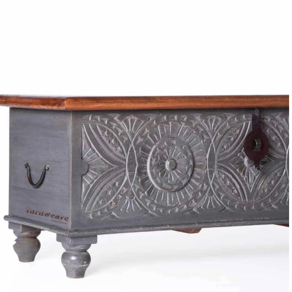 Dinea Wooden Centre Table Trunk (Grey)