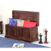 Galaz Wooden Storage Trunk Cum Coffee Table (Teak)