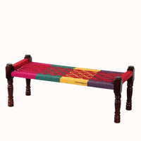 Wooden Patio Balcony Bench in Sheesham Wood (Colorful 002)