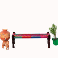 Wooden Patio Balcony Bench in Sheesham Wood (Colorful)