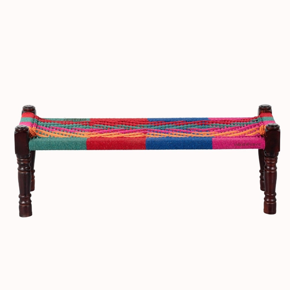 Wooden Patio Balcony Bench in Sheesham Wood (Colorful)