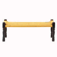 Wooden Patio Balcony Bench in Sheesham Wood (Yellow)