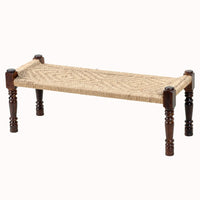 Wooden Patio Balcony Bench in Sheesham Wood (Jute)