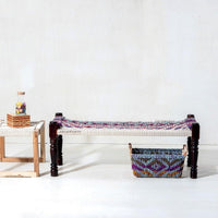 Wooden Patio Balcony Bench in Sheesham Wood (White and Multicolor)