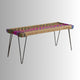 Noora Iron Multicolored Bench (Chindi Jute) | buy garden bench online | patio bench | Furnweave