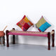 Wooden Patio Balcony Bench in Sheesham Wood (Jute and Pink)