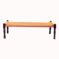 Rajasthani Wooden Khatiya Khaat (Orange Yellow)