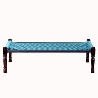 Rajasthani Wooden Khatiya Khaat (Blue Green)