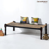 Rajasthani Wooden Khatiya Khaat (Black Jute)