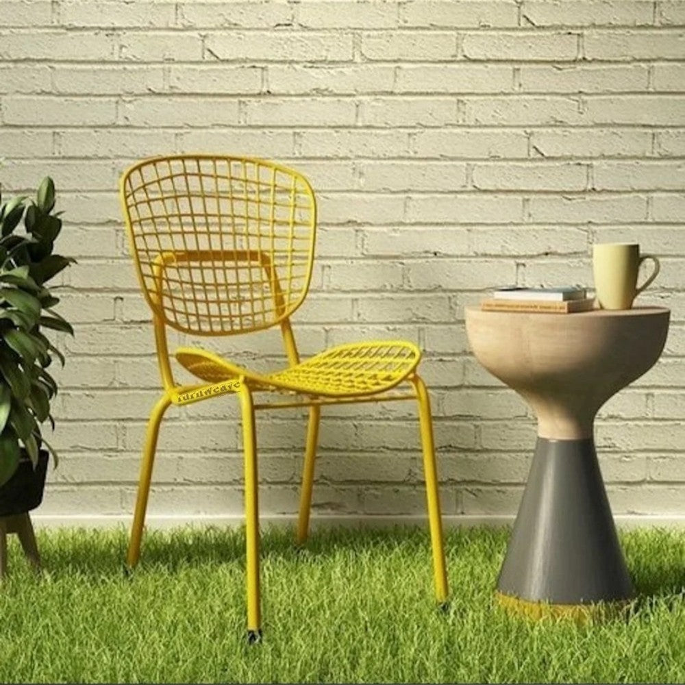 Keme Outdoor Patio Powder Coated Chair (Yellow)